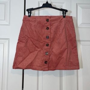 Pink Corduroy Skirt